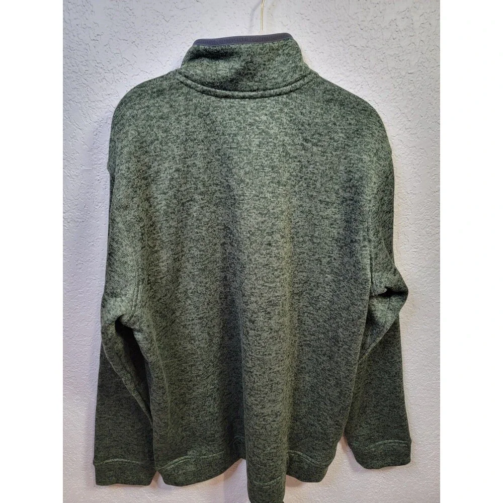 Eddie Bauer Mens XL Green Snap Mock Neck Pullover Sweater Fleece 100% Polyester - Picture 5 of 10